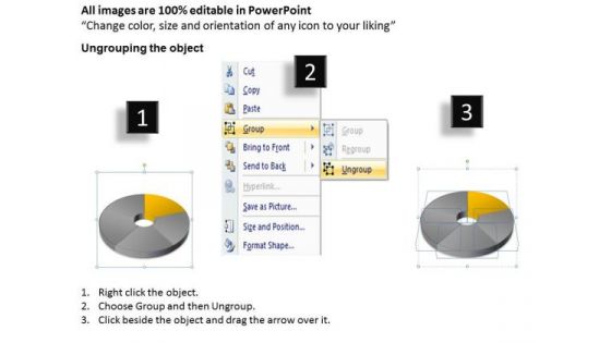 Illustration Of Pie Chart 5 Step Simple Business Plan PowerPoint Templates