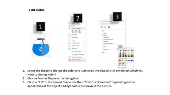 Illustration Of Rupee Money Bag PowerPoint Templates
