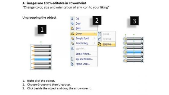 Illustration Of Six Stages Horizontal Pencils Ppt Basic Business Plan PowerPoint Slides