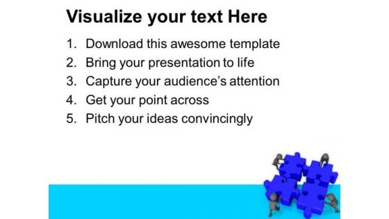 Image Of 3d Team With Puzzle PowerPoint Templates Ppt Backgrounds For Slides 0813
