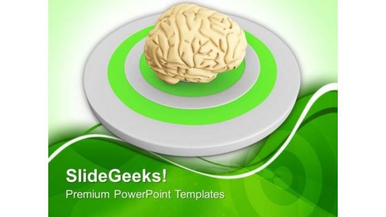 Image Of A Brain Over Target PowerPoint Templates Ppt Backgrounds For Slides 0713