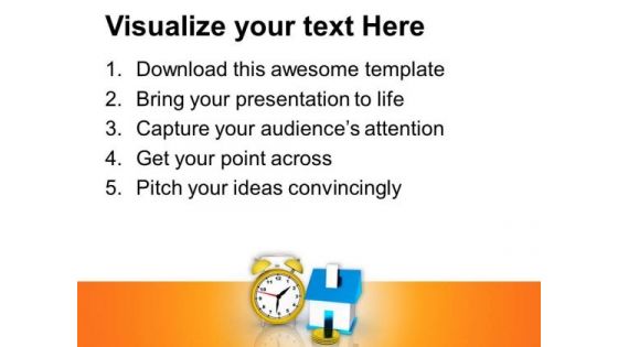Image Of Blue House With Clock PowerPoint Templates Ppt Backgrounds For Slides 0713