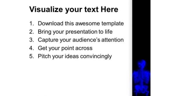 Image Of Blue Human Skeleton PowerPoint Templates Ppt Backgrounds For Slides 0713