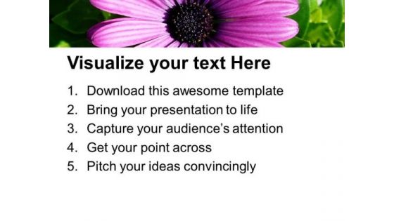 Image Of Gerbera Flower With Green Leaves PowerPoint Templates Ppt Backgrounds For Slides 1212