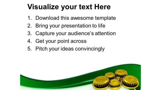 Image Of Golden Gears PowerPoint Templates Ppt Backgrounds For Slides 0713