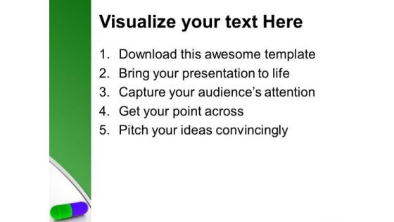 Image Of Half Green Half Purple Capsule PowerPoint Templates Ppt Backgrounds For Slides 0213