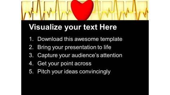 Image Of Heart Beat With A Heart PowerPoint Templates Ppt Backgrounds For Slides 0113