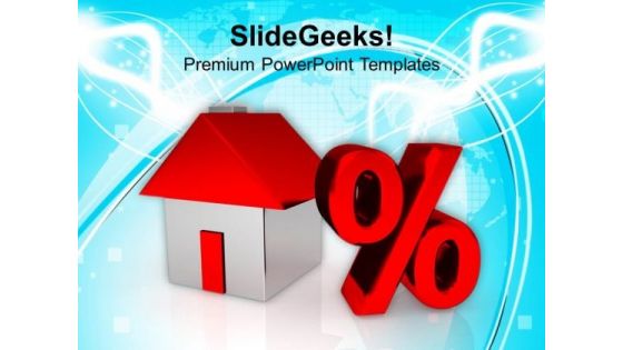 Image Of House And Percent Symbol PowerPoint Templates Ppt Backgrounds For Slides 0113