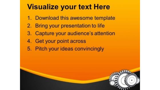 Image Of Metal Gears PowerPoint Templates Ppt Backgrounds For Slides 0713
