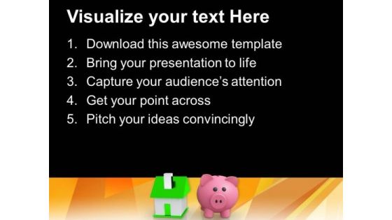 Image Of Piggy Bank With Home PowerPoint Templates Ppt Backgrounds For Slides 0213