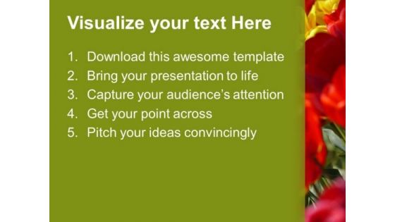 Image Of Red Yellow Tulip Flowers PowerPoint Templates Ppt Backgrounds For Slides 0713