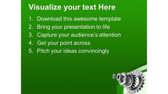 Image Of Silver Metal Gears PowerPoint Templates Ppt Backgrounds For Slides 0713