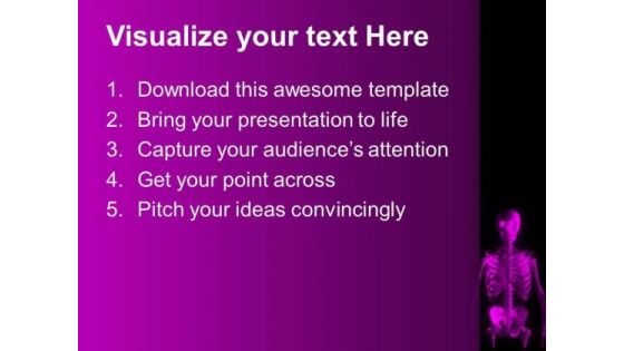 Image Of Skeleton In Pink Color PowerPoint Templates Ppt Backgrounds For Slides 0713