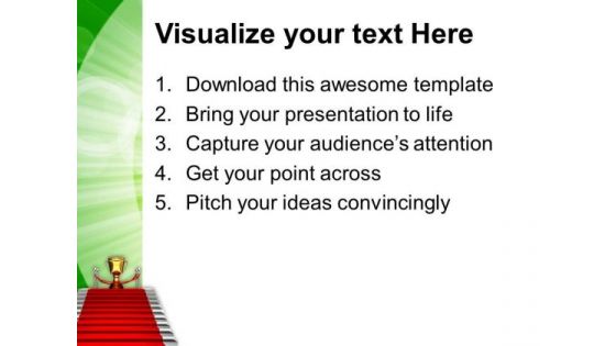 Image Of Stairway To Winner Trophy PowerPoint Templates Ppt Backgrounds For Slides 0213