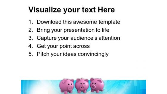 Image Of Three Piggy Banks PowerPoint Templates Ppt Backgrounds For Slides 0113