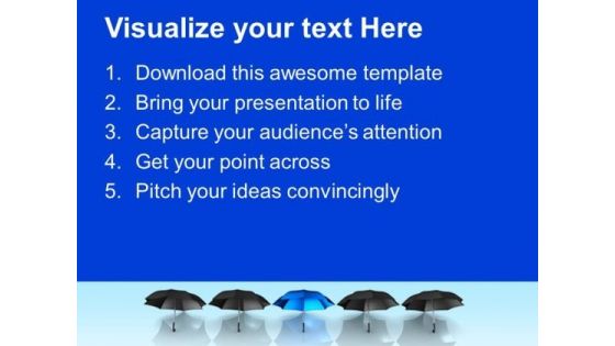 Image Of Unique Blue Umbrella PowerPoint Templates Ppt Backgrounds For Slides 0213