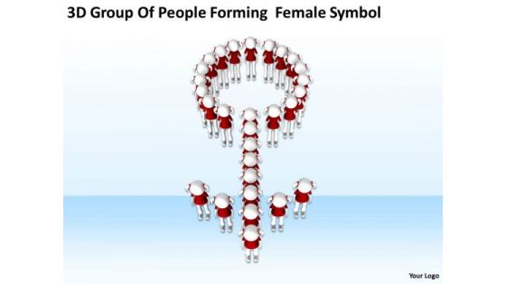 Images Of Business People 3d Group Forming Female Symbol PowerPoint Slides