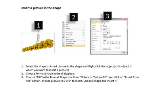 Images Of Business People 3d Man On Success Text PowerPoint Templates Ppt Backgrounds For Slides