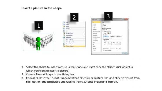 Images Of Business People 3d Men Green Leader With His Team PowerPoint Slides