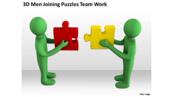 Images Of Business People 3d Men Joining Puzzles Team Work PowerPoint Slides