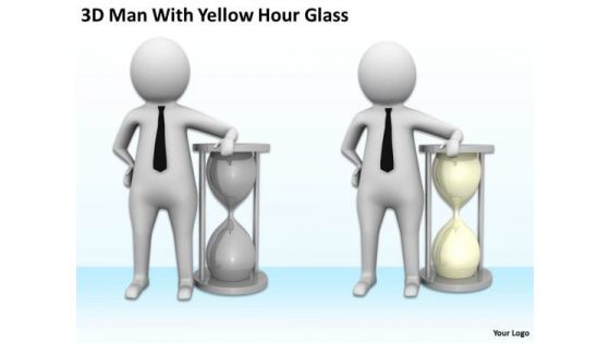 Images Of Business People With Yellow Hour Glass PowerPoint Templates Ppt Backgrounds For Slides