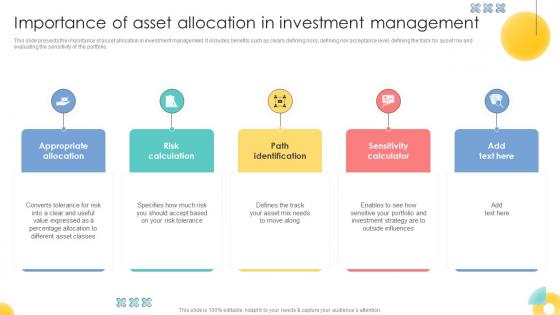 Importance Of Asset Allocation In Investment Strategic Investment Plan For Optimizing Risk SS V