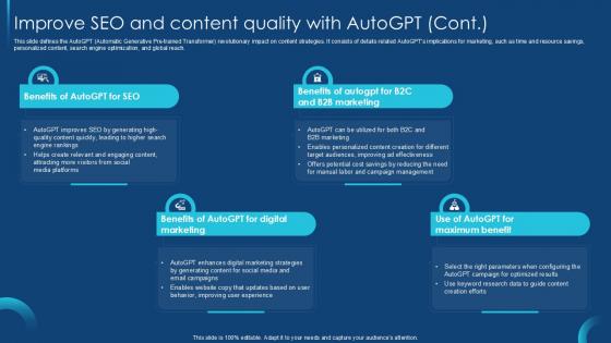 Improve SEO And Content Quality Self Guided GPT 4 PPT Example CHATGPT SS V