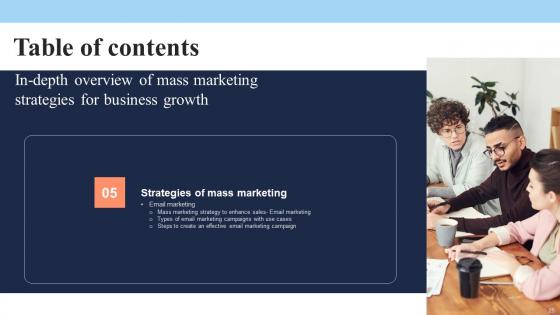 In Depth Overview Of Mass Marketing Strategies For Business Growth Complete Deck With Slides
