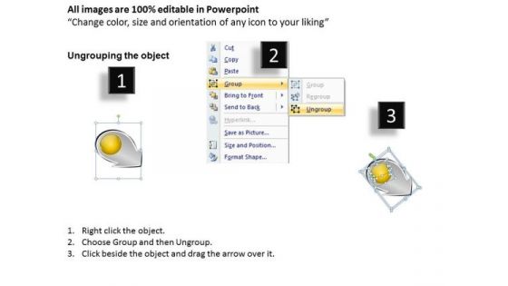 Inclined Circle Arrows 3 Stages Flowcharts Vision PowerPoint Slides
