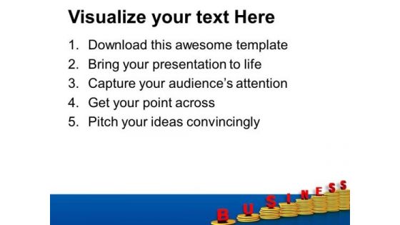 Increasing Coins With Word Business PowerPoint Templates Ppt Backgrounds For Slides 0713