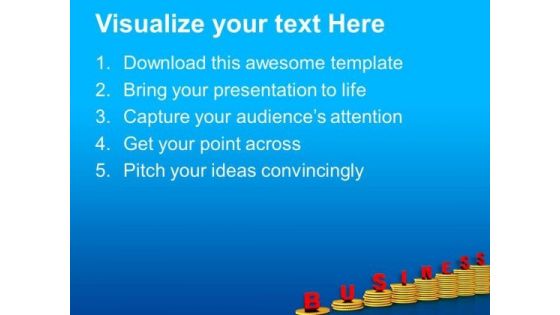 Increasing Coins With Word Business PowerPoint Templates Ppt Backgrounds For Slides 0713