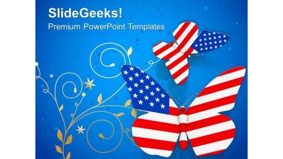 Independence Concept With Flying Butterflies PowerPoint Templates Ppt Backgrounds For Slides 0913