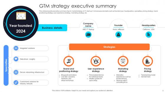 Information Technology Startup Go To Market Strategy Ppt Powerpoint Presentation GTM V