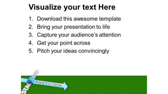 Innovation Arrow On The Word Stagnation PowerPoint Templates Ppt Backgrounds For Slides 0713