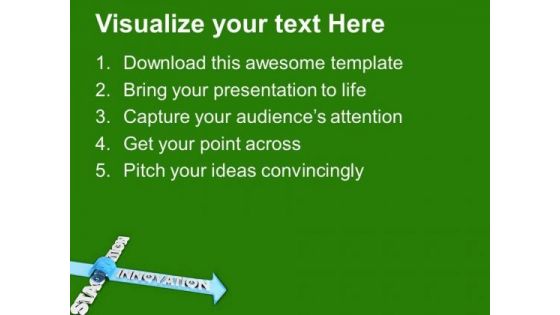Innovation Arrow On The Word Stagnation PowerPoint Templates Ppt Backgrounds For Slides 0713