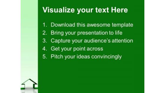 Innovative House Creation Green Background PowerPoint Templates Ppt Backgrounds For Slides 0213