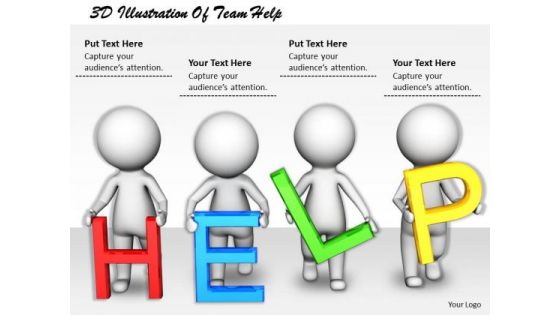 Innovative Marketing Concepts 3d Illustration Of Team Help Character Models