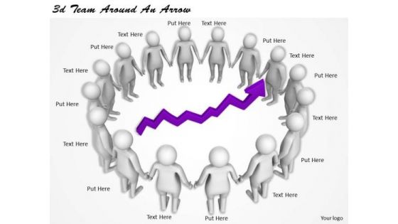 Innovative Marketing Concepts 3d Team Around An Arrow Characters