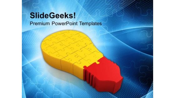 Inspiration And Innovation Jigsaw Light Bulb PowerPoint Templates Ppt Backgrounds For Slides 0513