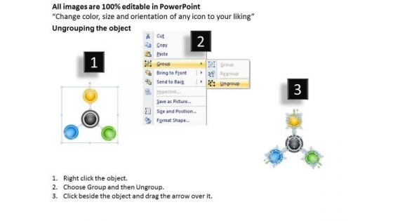 Interconnected 3 Steps Circular Manner Business Plan PowerPoint Slides