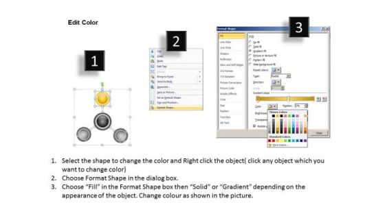 Interconnected 3 Steps Circular Manner Business Plan PowerPoint Templates