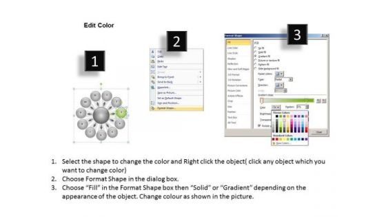 Interminable Flow Of Circular Boxes 11 Stages Cycle Spoke Process PowerPoint Templates