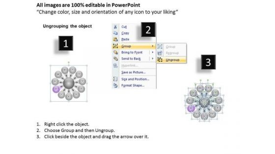 Interminable Flow Of Circular Boxes 11 Stages Venn Process PowerPoint Templates