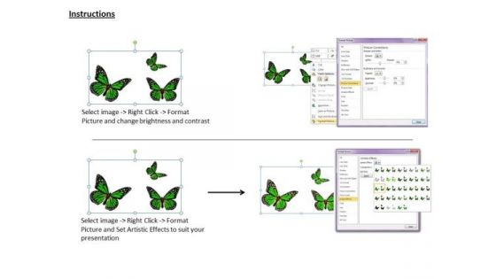 Internet Business Strategy 3d Three Green Butterflies Photos