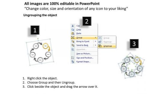 Internet Business Strategy Arrows Aligned 5 Stages Circular Process It