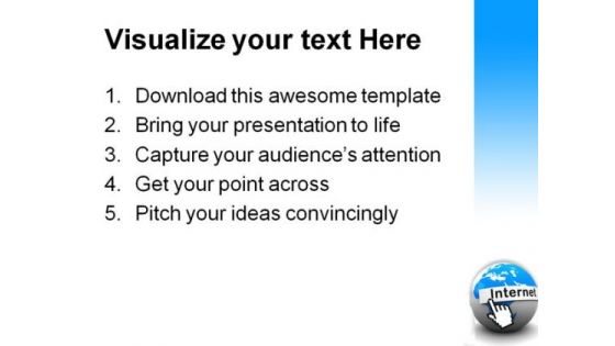 Internet On Globe Communication PowerPoint Templates And PowerPoint Backgrounds 0311