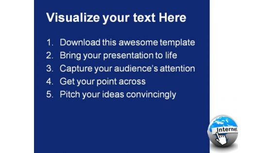 Internet On Globe Communication PowerPoint Themes And PowerPoint Slides 0311