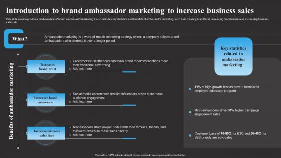 Introduction To Brand Ambassador Marketing To Tracking Word Mouth Marketing Demonstration PDF