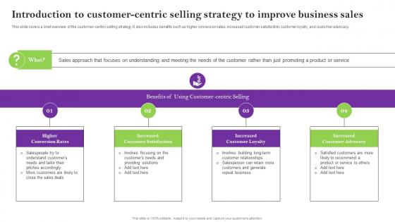 Introduction To Customer Centric Selling Sales Techniques For Achieving Information Pdf
