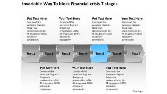 Invariable Way To Block Financial Crisis 7 Stages New Product Flow Chart PowerPoint Templates